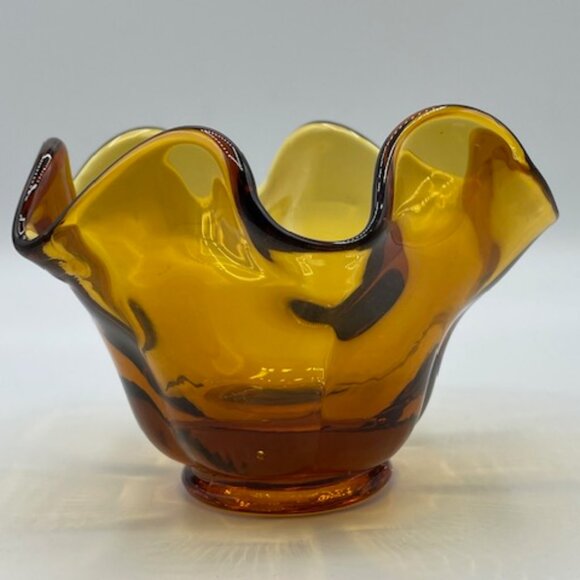 LE Smith Glass #4101 Amber Simplicity Nappy Dish 5" - Picture 5 of 8